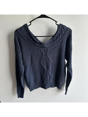 Women’s Roxy Off the Shoulder Navy Blue Size XS Sweater